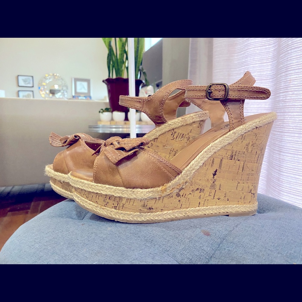 Candies brown wedge Sandals